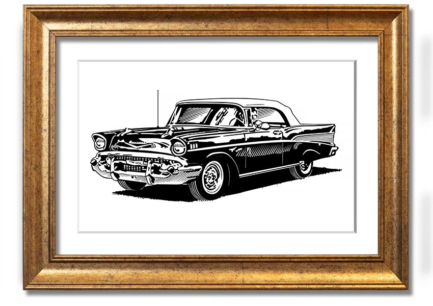 American Classic 3 framed print showcasing elegant design and multiple frame color options, handmade in the UK.