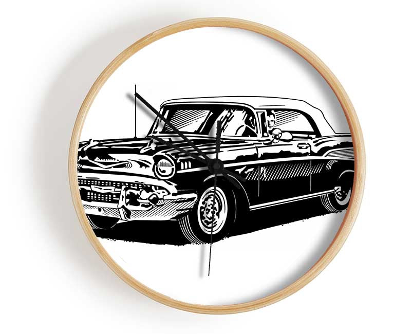 American Classic 3 clock made from natural bamboo with a round face, available in black, white, and natural frame colors.