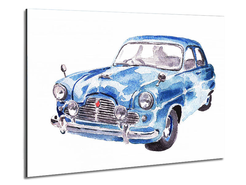 American Classic 4 art piece printed on brushed aluminium dibond, showcasing a modern design with a sleek finish.