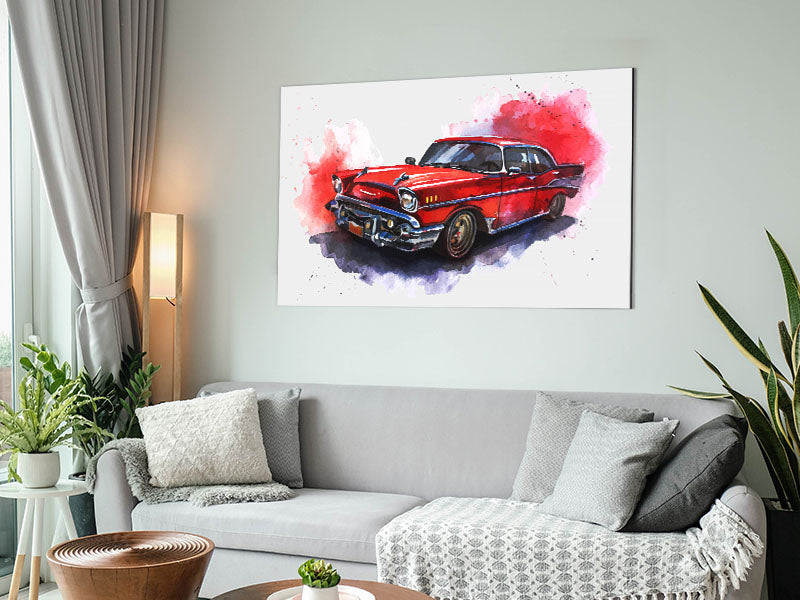 American Classic 7 artwork printed on brushed aluminium dibond, showcasing vibrant colors and a modern design.