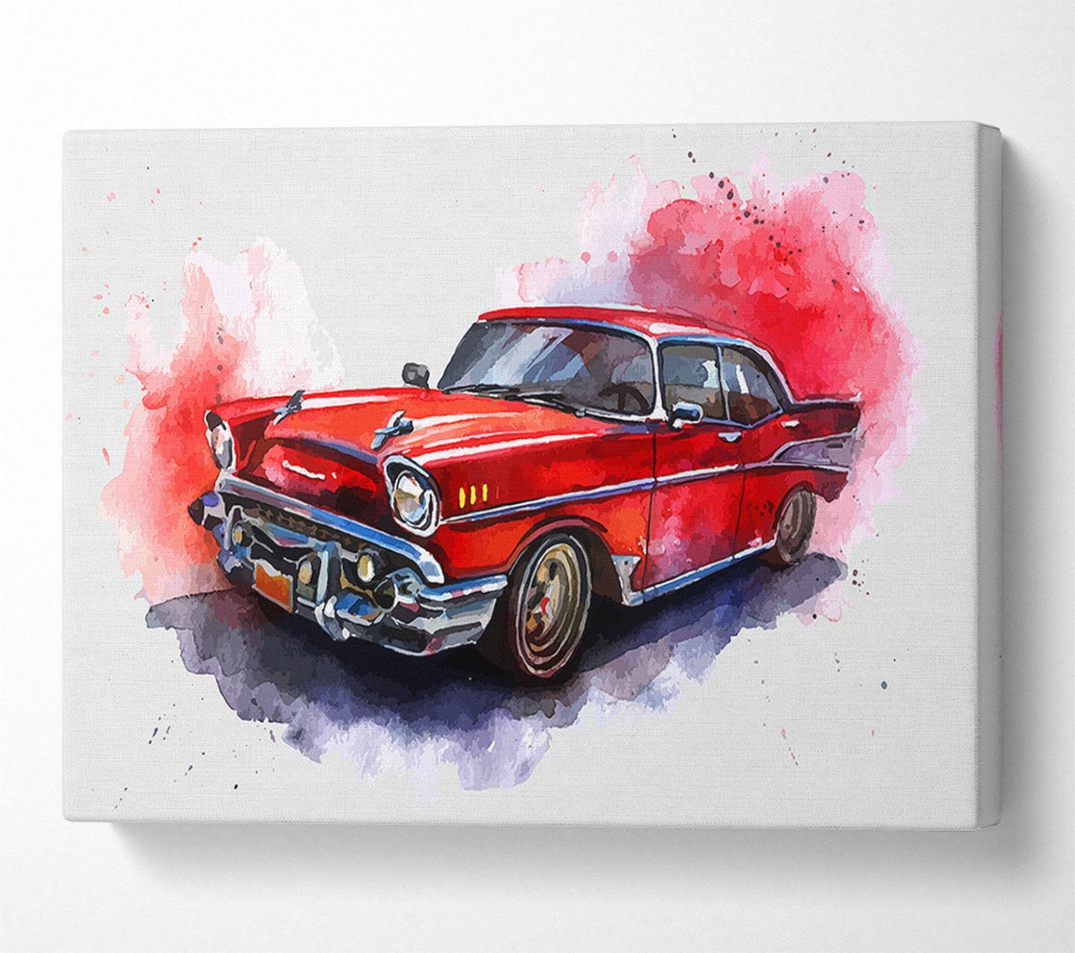 American Classic 7 canvas art mounted on a 44mm box frame, showcasing vibrant colors and a classic design, ready to hang.