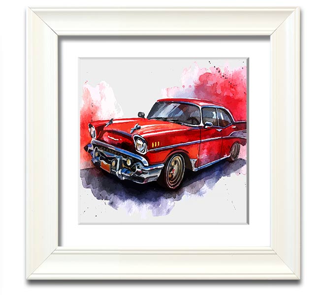 American Classic 7 Square Framed Print in various frame colors, showcasing elegant design and handmade craftsmanship.