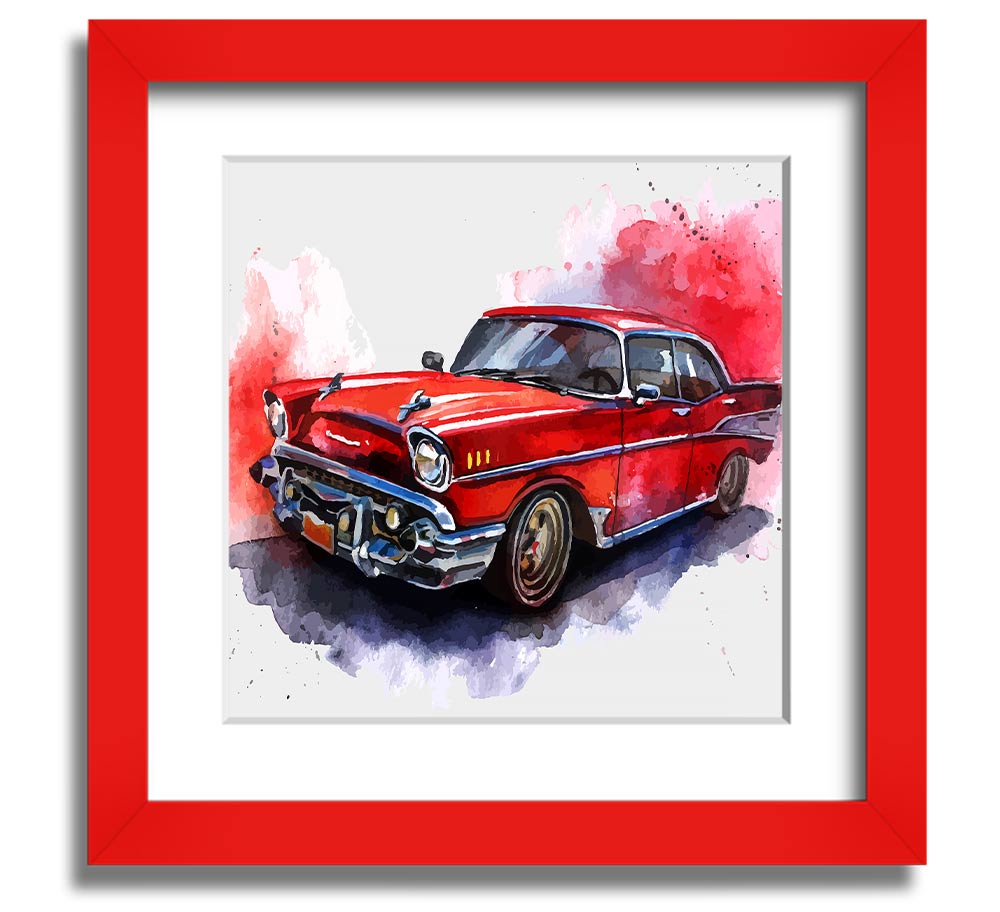 American Classic 7 Square Framed Print in various frame colors, showcasing elegant design and handmade craftsmanship.