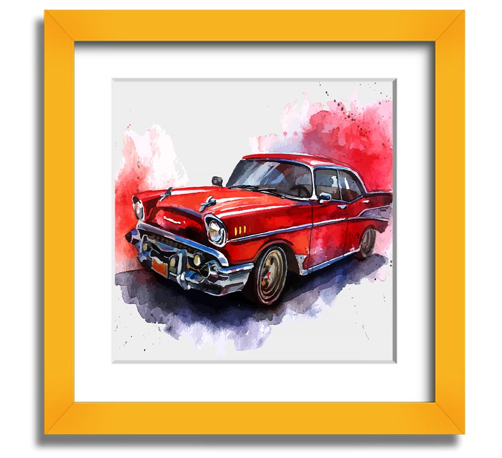 American Classic 7 Square Framed Print in various frame colors, showcasing elegant design and handmade craftsmanship.