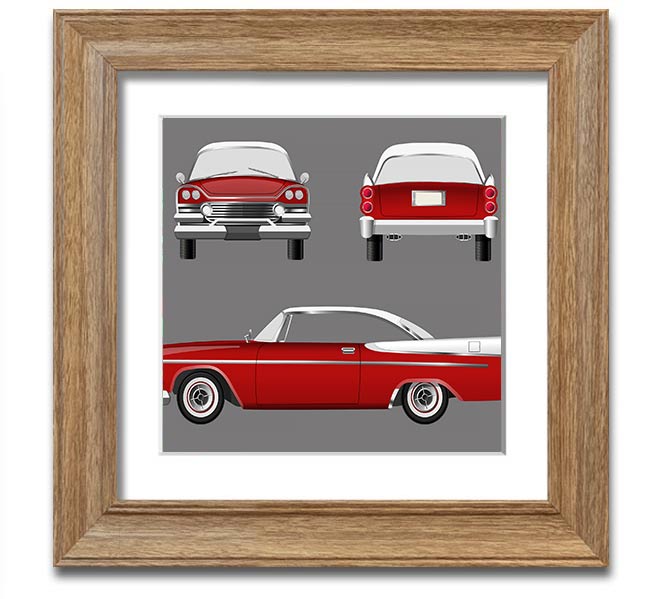 American Classic 9 Square Framed Print in various frame colors, handmade in the UK, ready to hang.