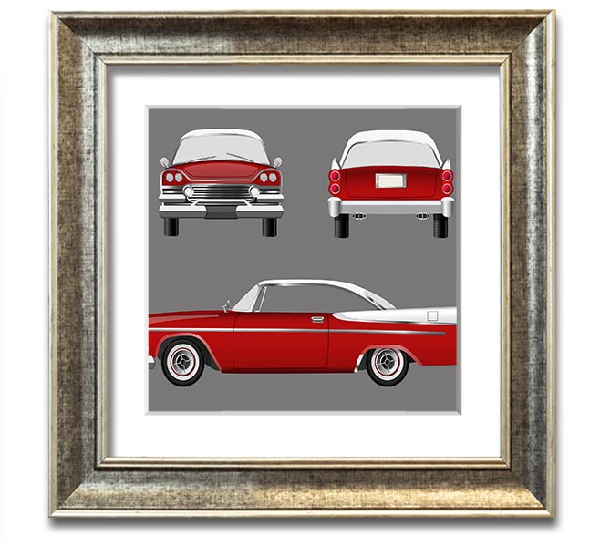 American Classic 9 Square Framed Print in various frame colors, handmade in the UK, ready to hang.