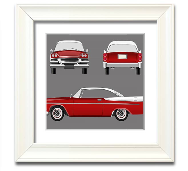 American Classic 9 Square Framed Print in various frame colors, handmade in the UK, ready to hang.