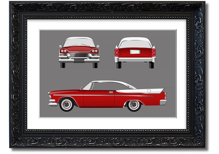 American Classic 9 framed print in various frame colors, handmade in the UK, ready to hang.