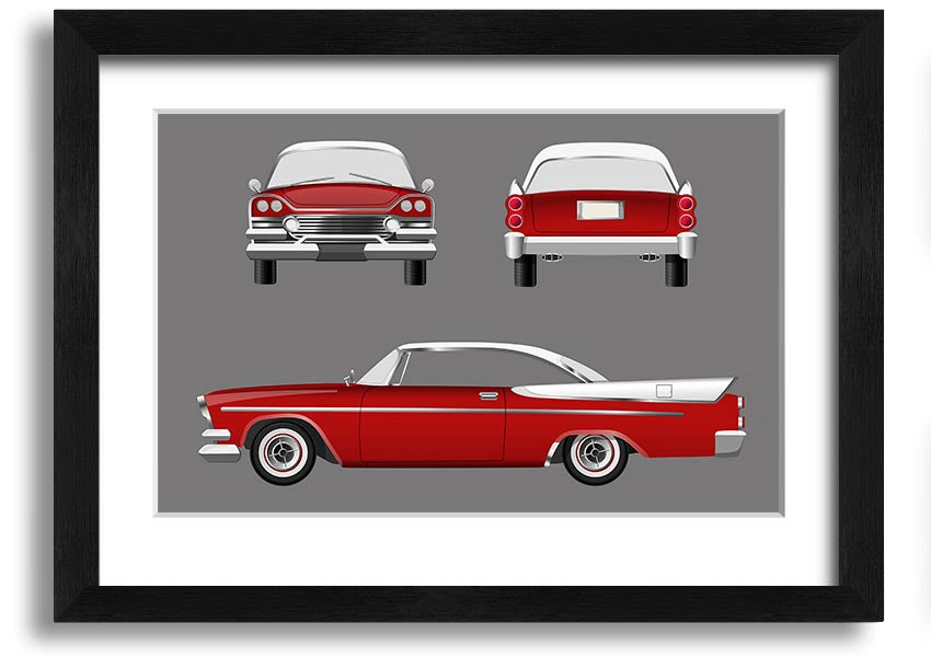 American Classic 9 framed print in various frame colors, handmade in the UK, ready to hang.