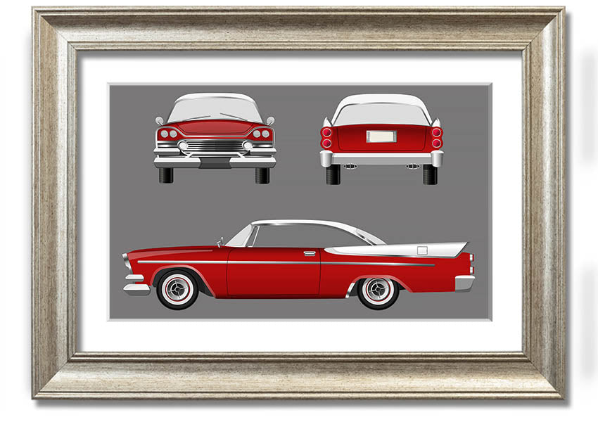 American Classic 9 framed print in various frame colors, handmade in the UK, ready to hang.