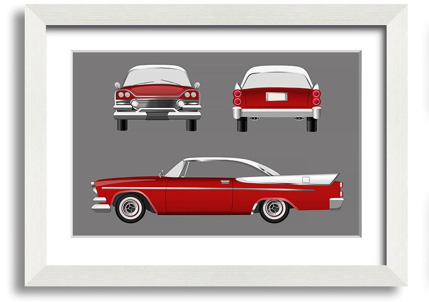 American Classic 9 framed print in various frame colors, handmade in the UK, ready to hang.