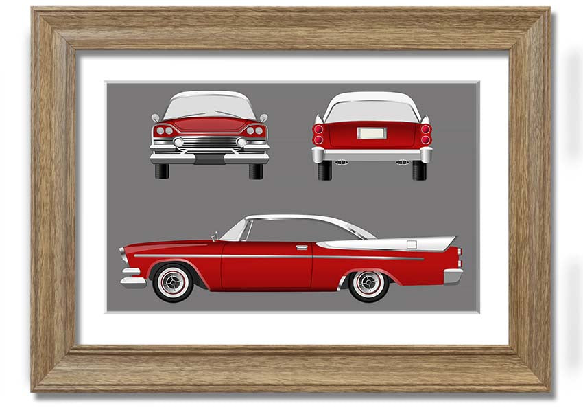 American Classic 9 framed print in various frame colors, handmade in the UK, ready to hang.