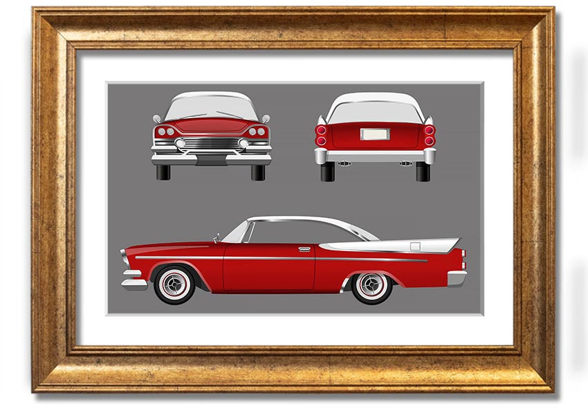 American Classic 9 framed print in various frame colors, handmade in the UK, ready to hang.