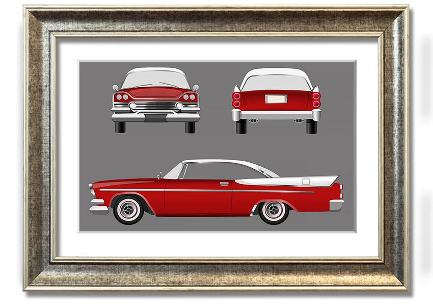 American Classic 9 framed print in various frame colors, handmade in the UK, ready to hang.