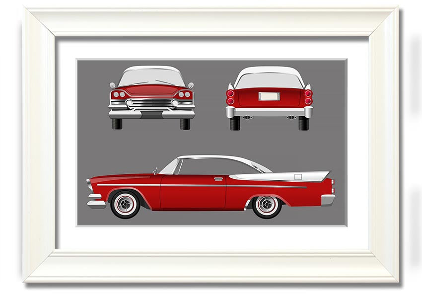 American Classic 9 framed print in various frame colors, handmade in the UK, ready to hang.