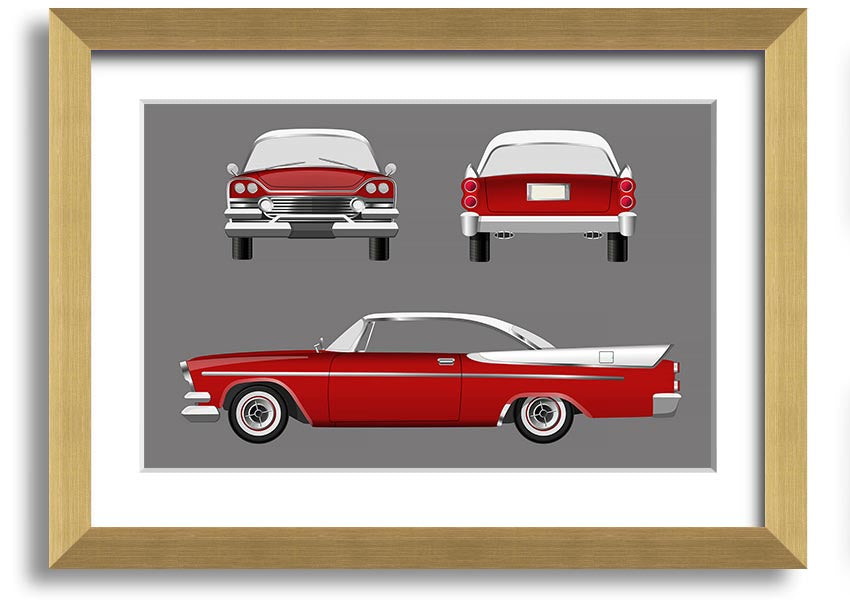 American Classic 9 framed print in various frame colors, handmade in the UK, ready to hang.