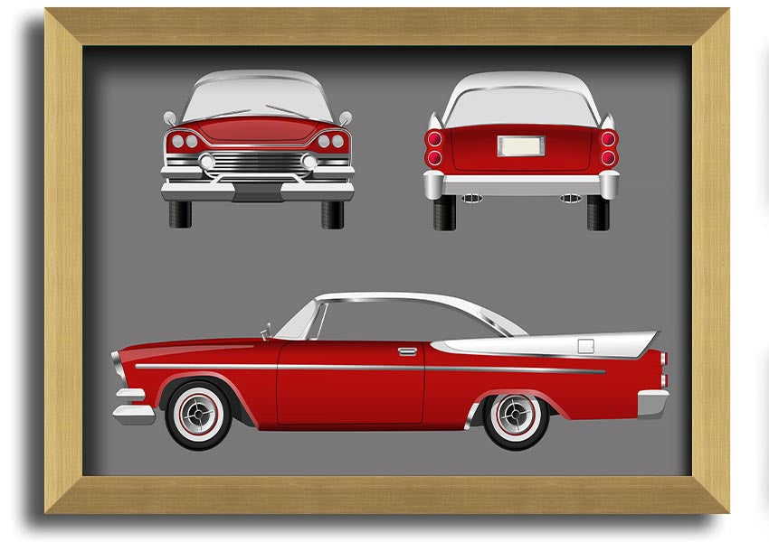 American Classic 9 framed print in various frame colors, handmade in the UK, ready to hang.