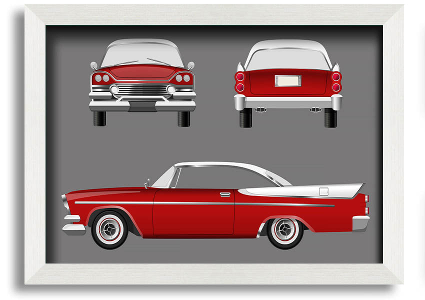 American Classic 9 framed print in various frame colors, handmade in the UK, ready to hang.