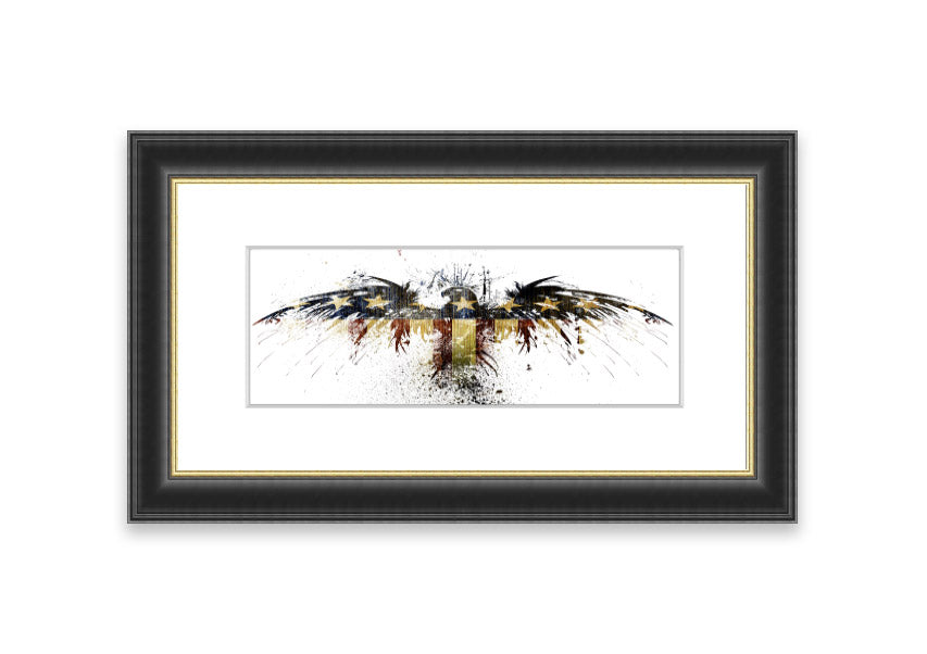 American Eagle 1 framed print in multiple frame colors, showcasing a majestic eagle design, ready to hang.