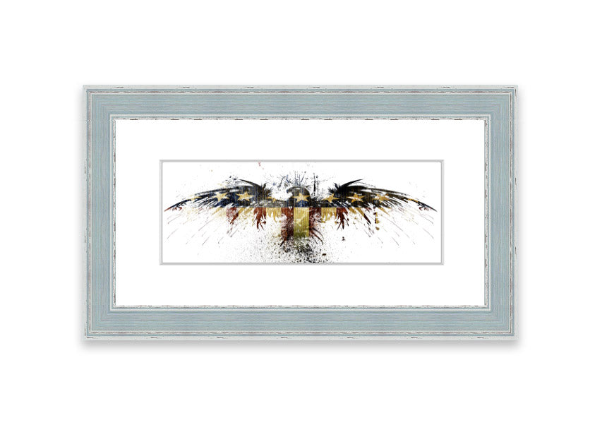 American Eagle 1 framed print in multiple frame colors, showcasing a majestic eagle design, ready to hang.