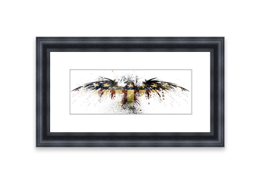 American Eagle 1 framed print in multiple frame colors, showcasing a majestic eagle design, ready to hang.