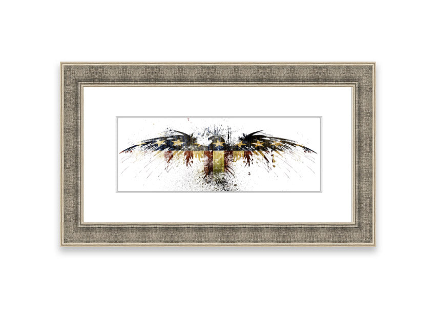 American Eagle 1 framed print in multiple frame colors, showcasing a majestic eagle design, ready to hang.