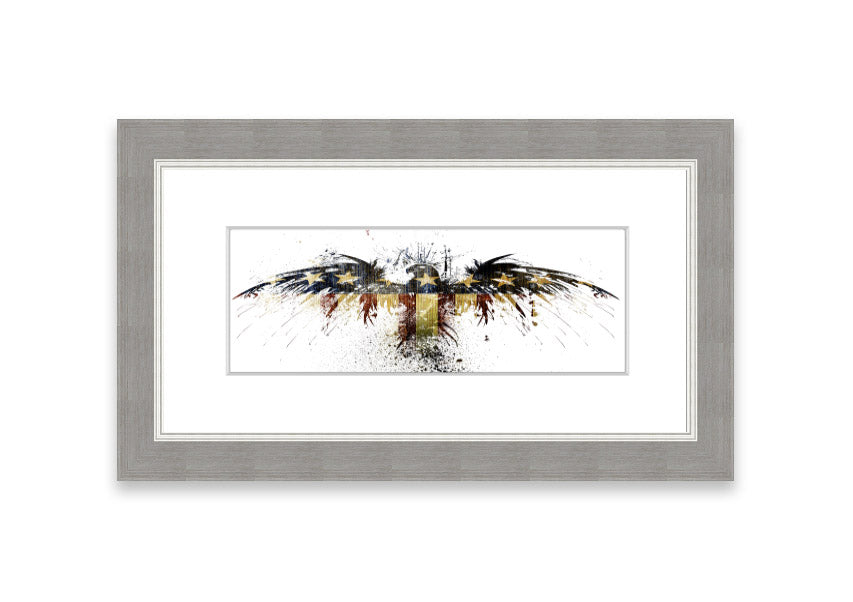 American Eagle 1 framed print in multiple frame colors, showcasing a majestic eagle design, ready to hang.