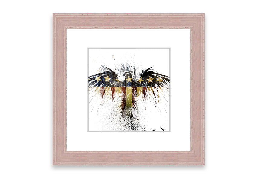 American Eagle 1 framed print in multiple frame colors, showcasing a majestic eagle design, ready to hang.