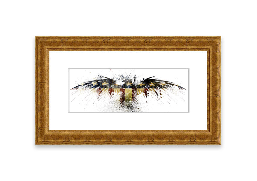 American Eagle 1 framed print in multiple frame colors, showcasing a majestic eagle design, ready to hang.