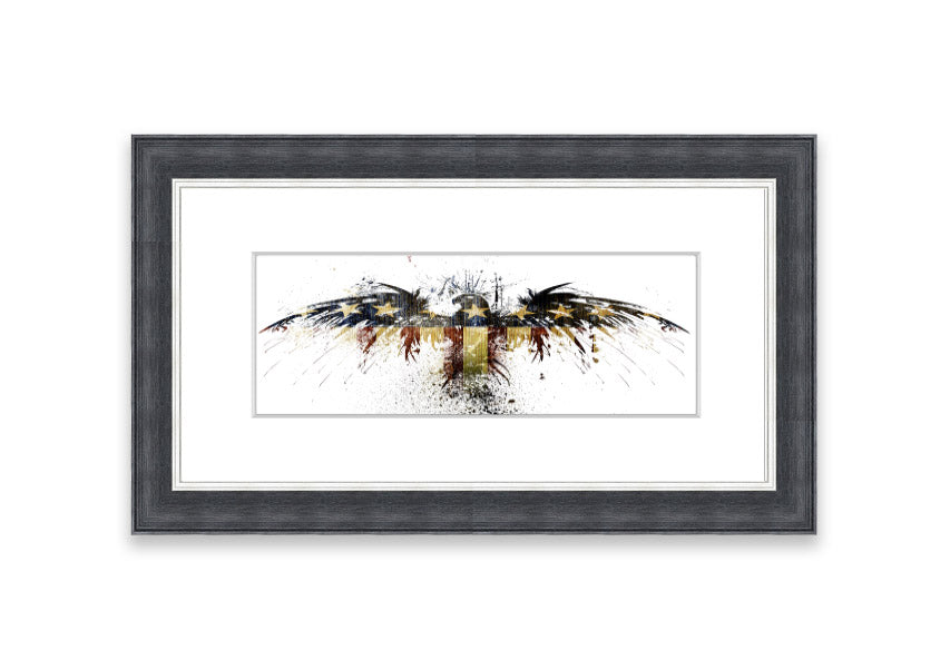 American Eagle 1 framed print in multiple frame colors, showcasing a majestic eagle design, ready to hang.