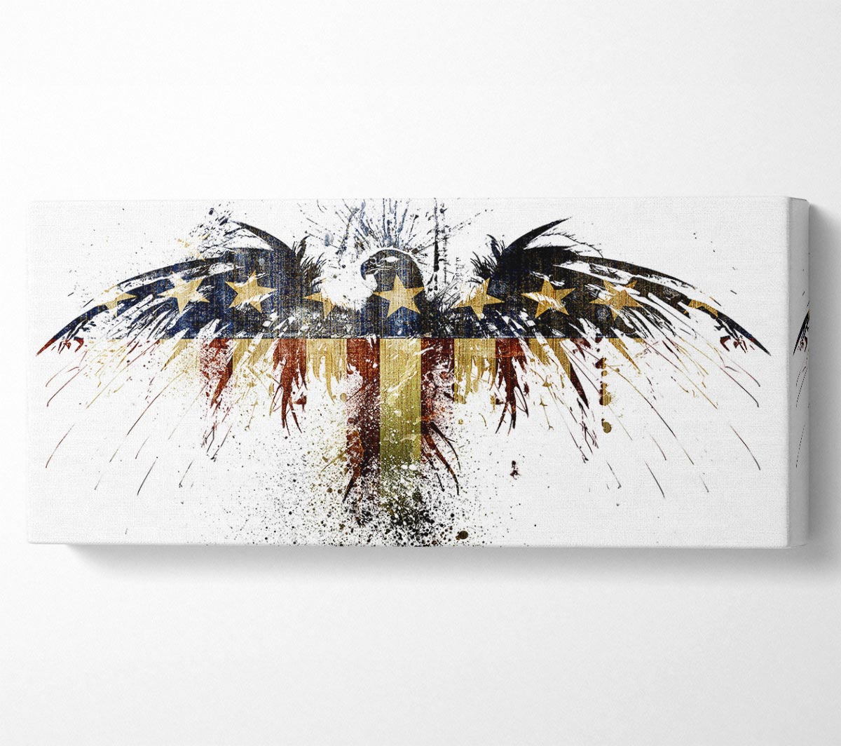 American Eagle 2 canvas artwork mounted on a 44mm box frame, showcasing a vibrant eagle design.