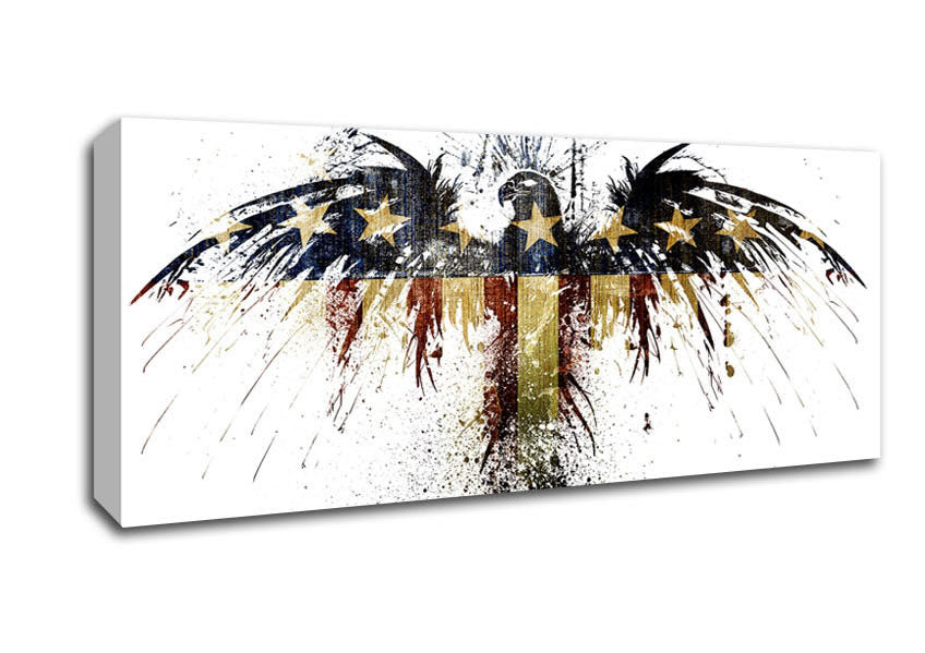 American Eagle 2 canvas artwork mounted on a 44mm box frame, showcasing a vibrant eagle design.