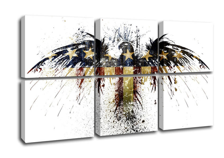 American Eagle 2 canvas print mounted on a 44mm box frame, showcasing a vibrant eagle design.