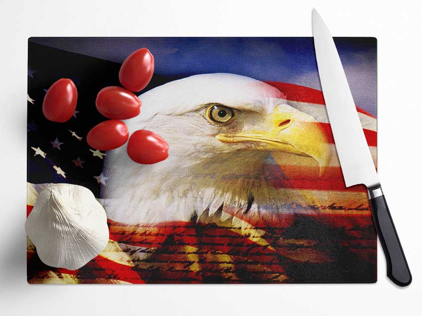 American Eagle Flag featuring a majestic eagle design against the American flag background, vibrant colors and durable fabric.