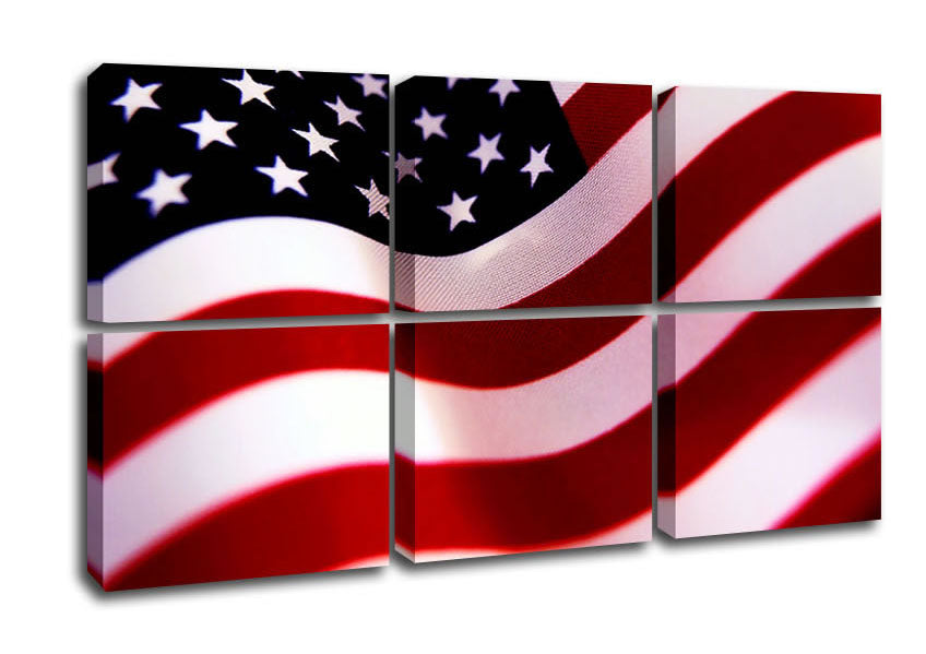 Vibrant American Flag canvas mounted on a sturdy box frame, ready to hang.