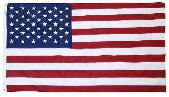 American Flag 5ft x 9.5ft Cotton by Valley Forge, showcasing vibrant colors and durable fabric, ideal for memorials.