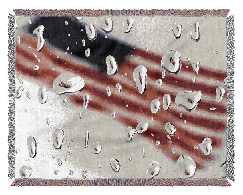 American Flag Droplet throw blanket made from 100% cotton with a thermal weave design, featuring a classic American flag pattern.