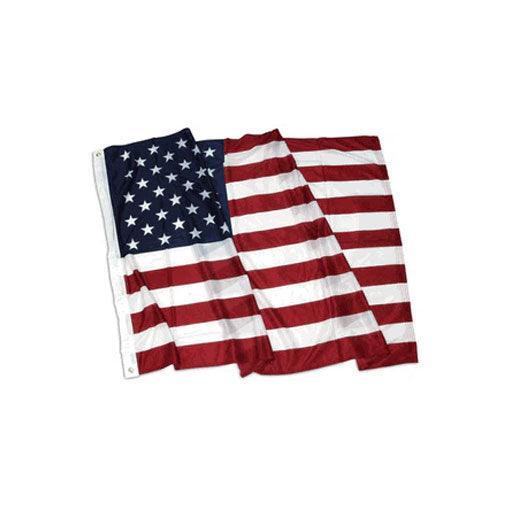 American Flag made of polyester, measuring 3ft by 5ft, featuring brass grommets for secure hanging.