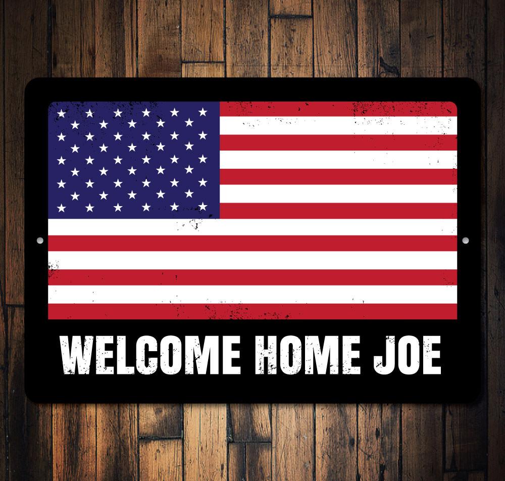 A beautifully crafted American Flag Sign made from high-quality aluminum, showcasing vibrant colors and intricate details, perfect for home decor.