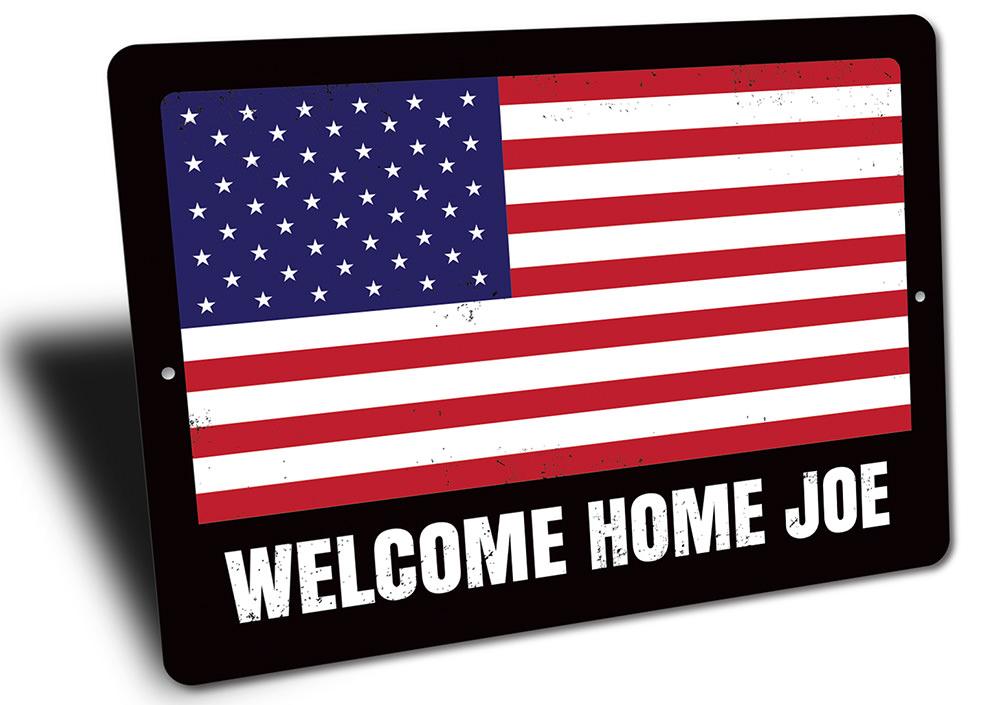 A beautifully crafted American Flag Sign made from high-quality aluminum, showcasing vibrant colors and intricate details, perfect for home decor.