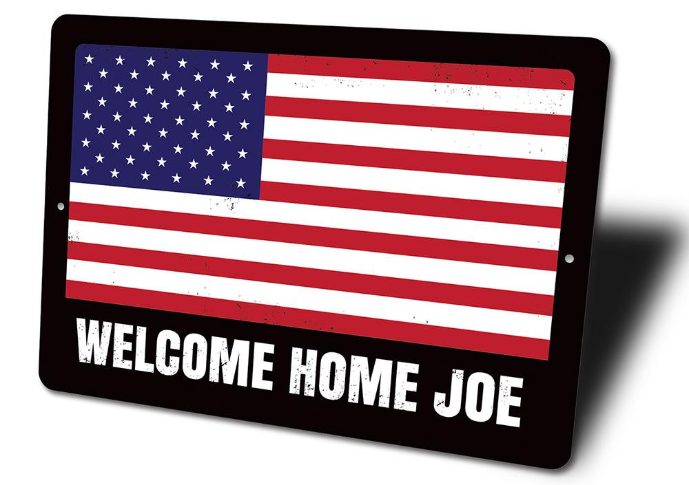 A beautifully crafted American Flag Sign made from high-quality aluminum, showcasing vibrant colors and intricate details, perfect for home decor.