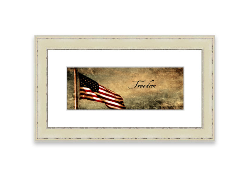 American Freedom Cornwall framed print showcasing vibrant colors and intricate details, ready to hang in various frame colors.