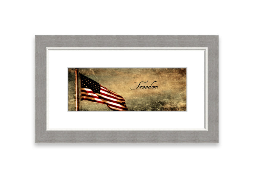 American Freedom Cornwall framed print showcasing vibrant colors and intricate details, ready to hang in various frame colors.