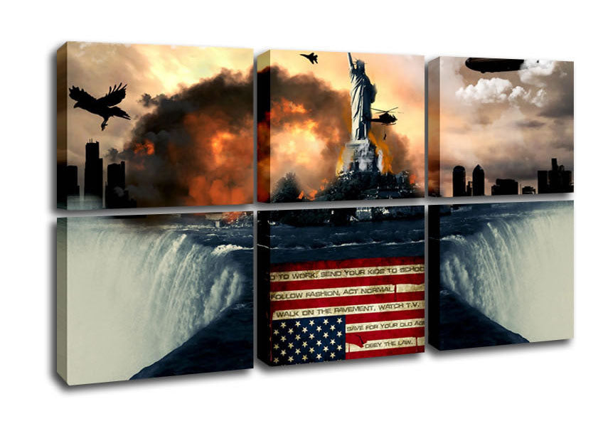 American Liberty canvas art printed on coated polyester, mounted on a 44mm box frame, ready to hang.