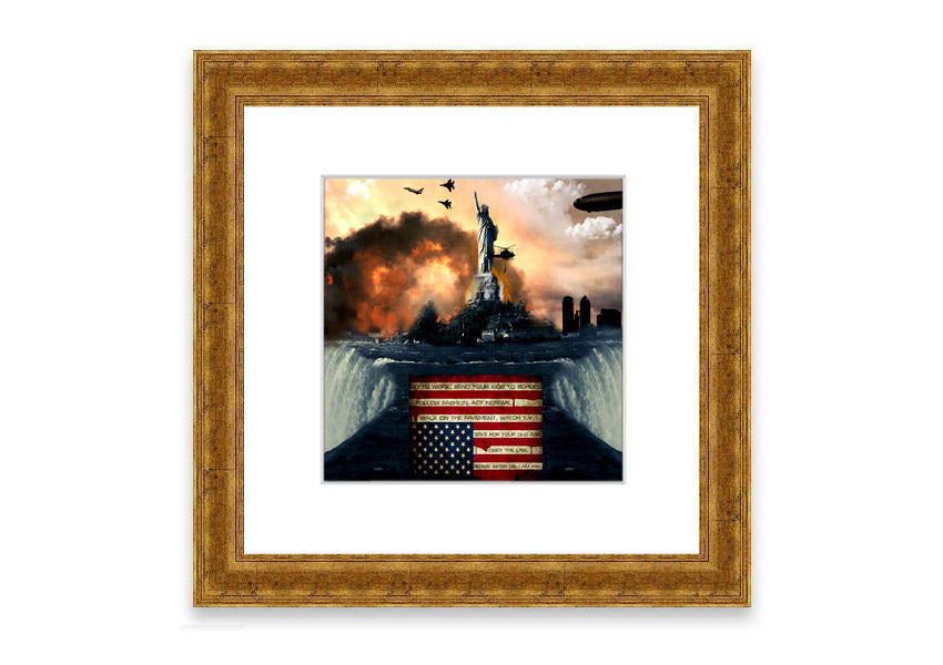 American Liberty Cornwall framed print showcasing vibrant colors and intricate details, available in various frame colors.