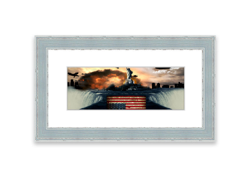 American Liberty Cornwall framed print showcasing vibrant colors and intricate details, available in various frame colors.