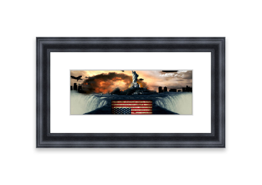 American Liberty Cornwall framed print showcasing vibrant colors and intricate details, available in various frame colors.