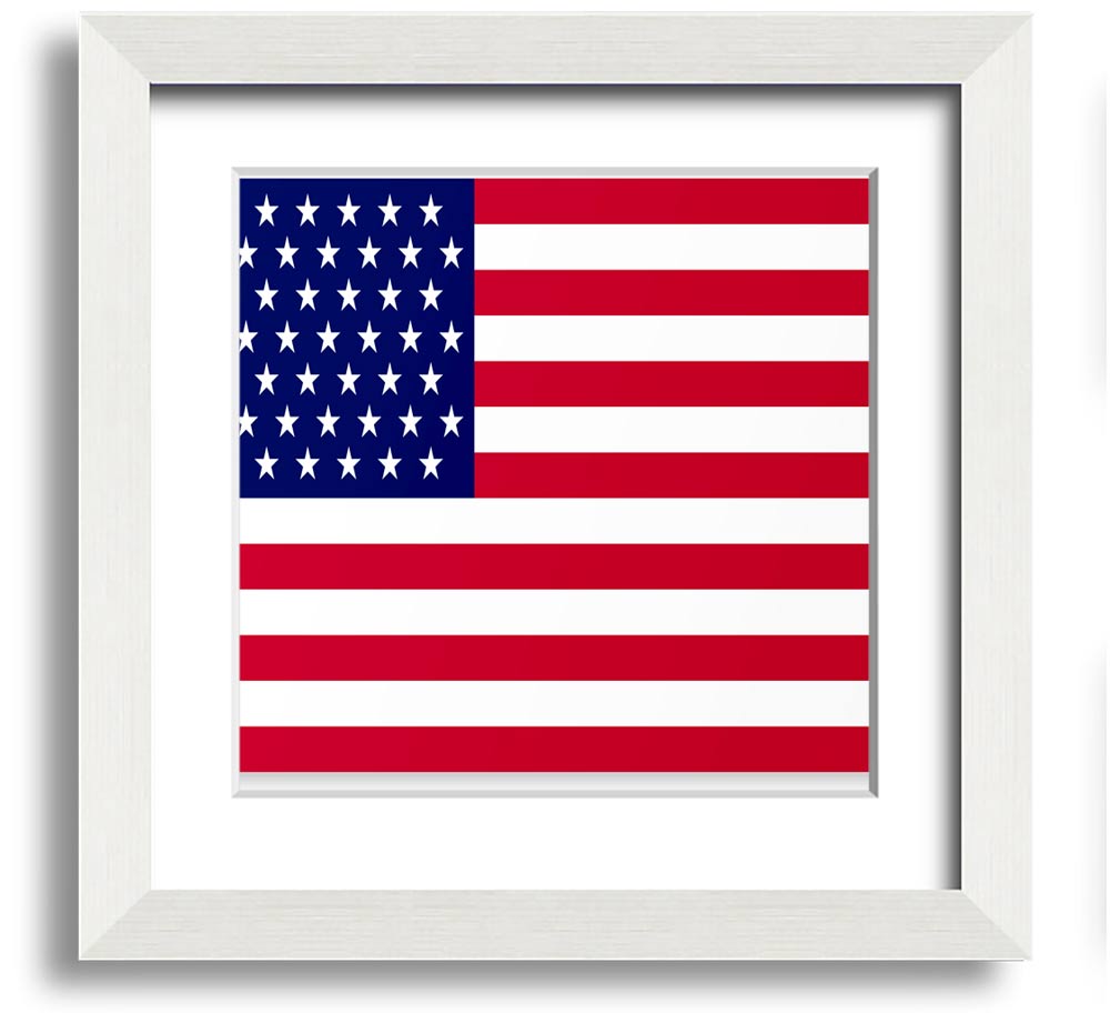 American Star Square Framed Print in various frame colors, showcasing a stylish design ready to hang.