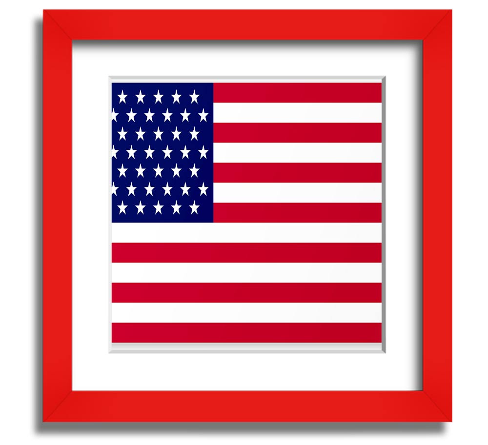 American Star Square Framed Print in various frame colors, showcasing a stylish design ready to hang.