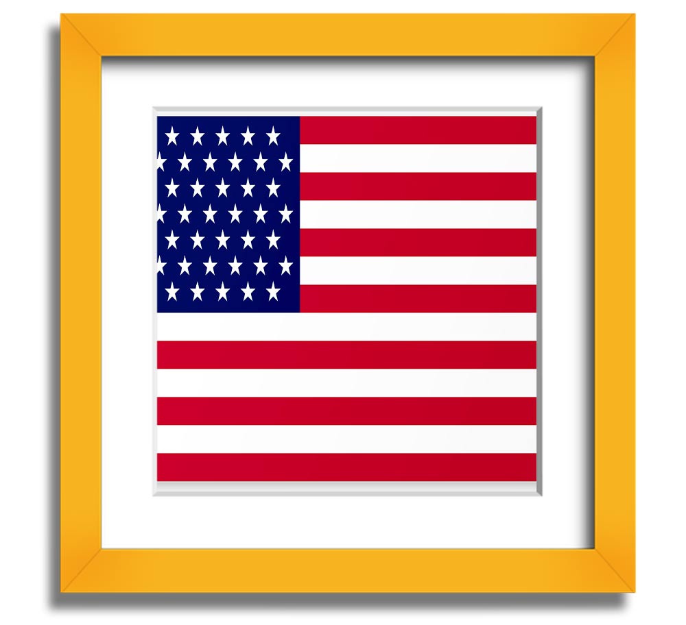 American Star Square Framed Print in various frame colors, showcasing a stylish design ready to hang.